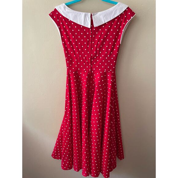 Stop Staring! Red & White Polka Dot Retro Style Dress Size Small - Picture 5 of 11